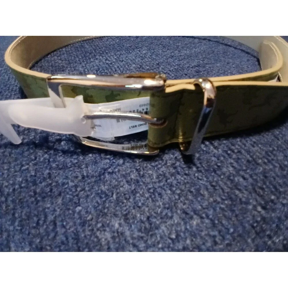 WONDER NATION Green Dinousaur Belt w/ Silver Buckle Kids UNISEX NWT Large